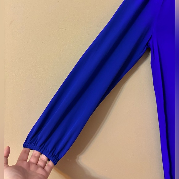 Lilly Pulitzer 100% silk ultramarine/cobalt blue Elsa blouse S - Picture 2 of 6